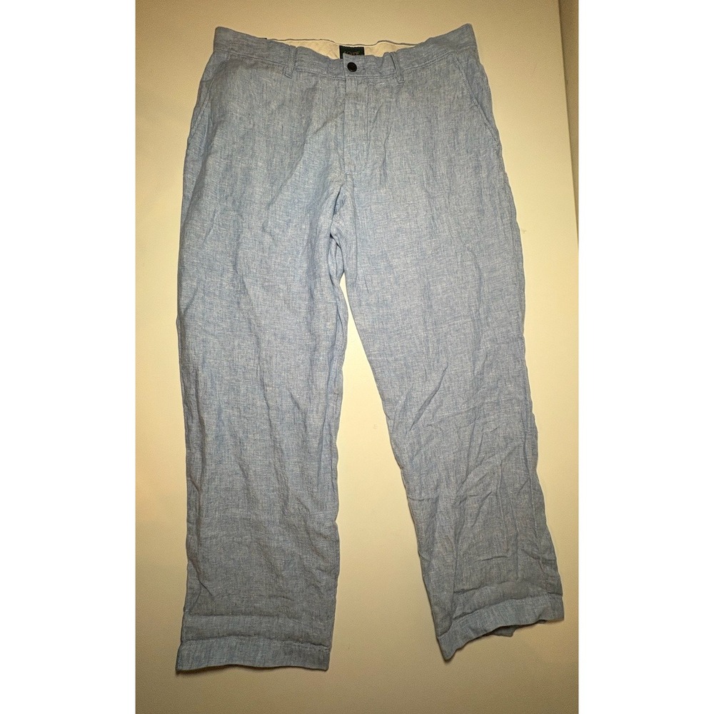 J Crew Men's 100% Linen Oarsman Pants | Blue | NWT | 34 X 30